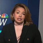Gilma Avalos’s black double breasted blazer on NBC News Daily