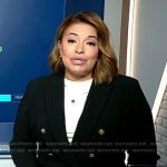 Gilma Avalos’s black double breasted blazer on NBC News Daily