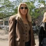 Gina’s brown tweed coat on The Real Housewives of Orange County