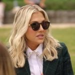 Gina’s plaid blazer and plaid top on The Real Housewives of Orange County