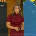 Ginger’s burgundy sheath dress on Good Morning America