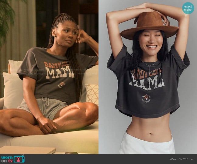 Girl Dangerous Damn Good Mama Crop Boyfriend Tee worn by Jax Stewart (Emayatzy Corinealdi) on Reasonable Doubt