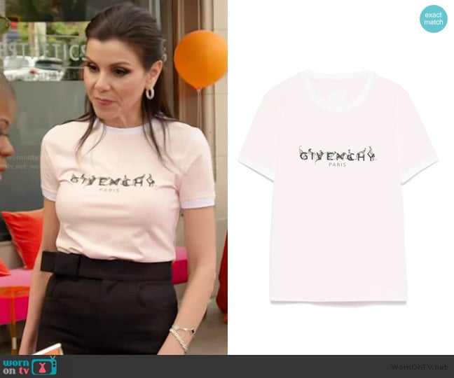 Givenchy Logo-print T-shirt worn by Heather Dubrow on The Real Housewives of Orange County