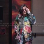 Bronwyn’s graffiti jacket and pants on The Real Housewives of Salt Lake City
