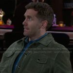 Derek’s green suede jacket on Beyond the Gates