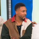 Greg Mathis Jr’s colorblock shirt on Tamron Hall Show