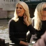 Gretchen's black leather mini skirt on The Real Housewives of Orange County