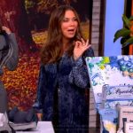 Gretta Monahan’s blue velvet maxi dress on The View