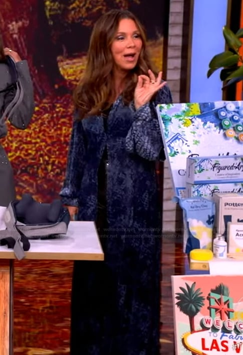 Gretta Monahan's blue velvet maxi dress on The View