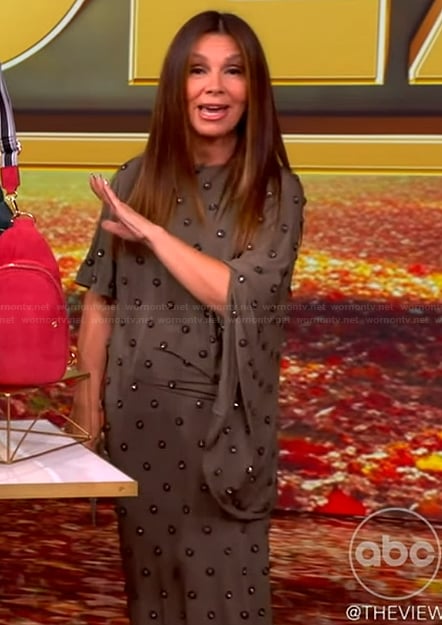 Gretta's green studded dress on The View