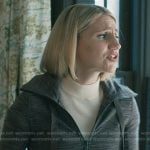 Sharon’s grey space dye jacket on Elsbeth