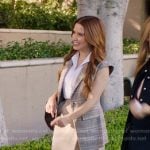 Cass’s grey plaid vest on Greys Anatomy