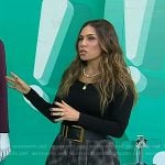 Melissa’s black top and grey plaid skirt on Today