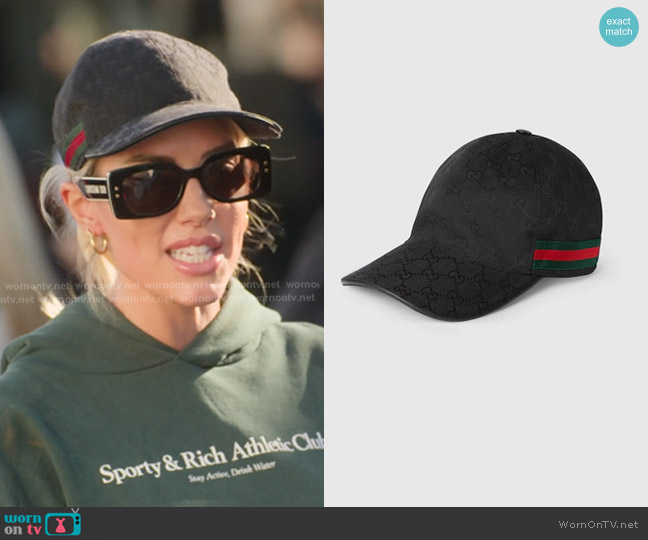 Gucci GG Canvas Baseball Hat with Web worn by Heather Rae Young on Selling Sunset