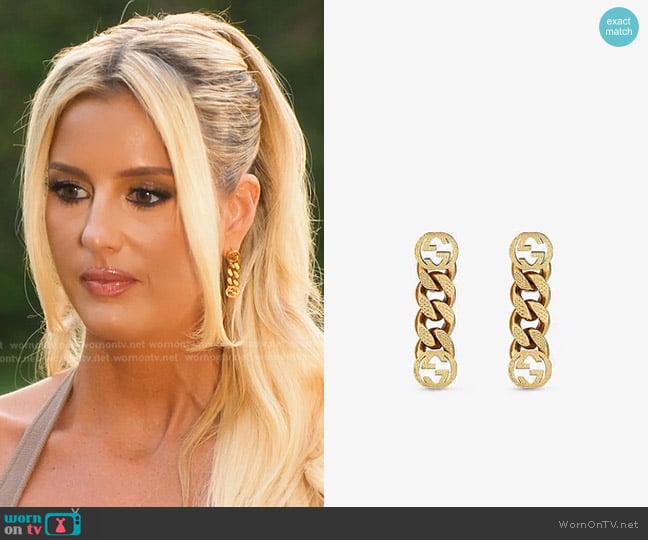 Gucci Interlocking G Brass Earrings worn by Emma Hernan on Selling Sunset