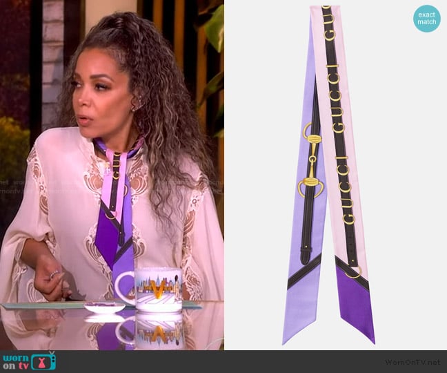 Gucci Printed silk twill scarf worn by Sunny Hostin on The View