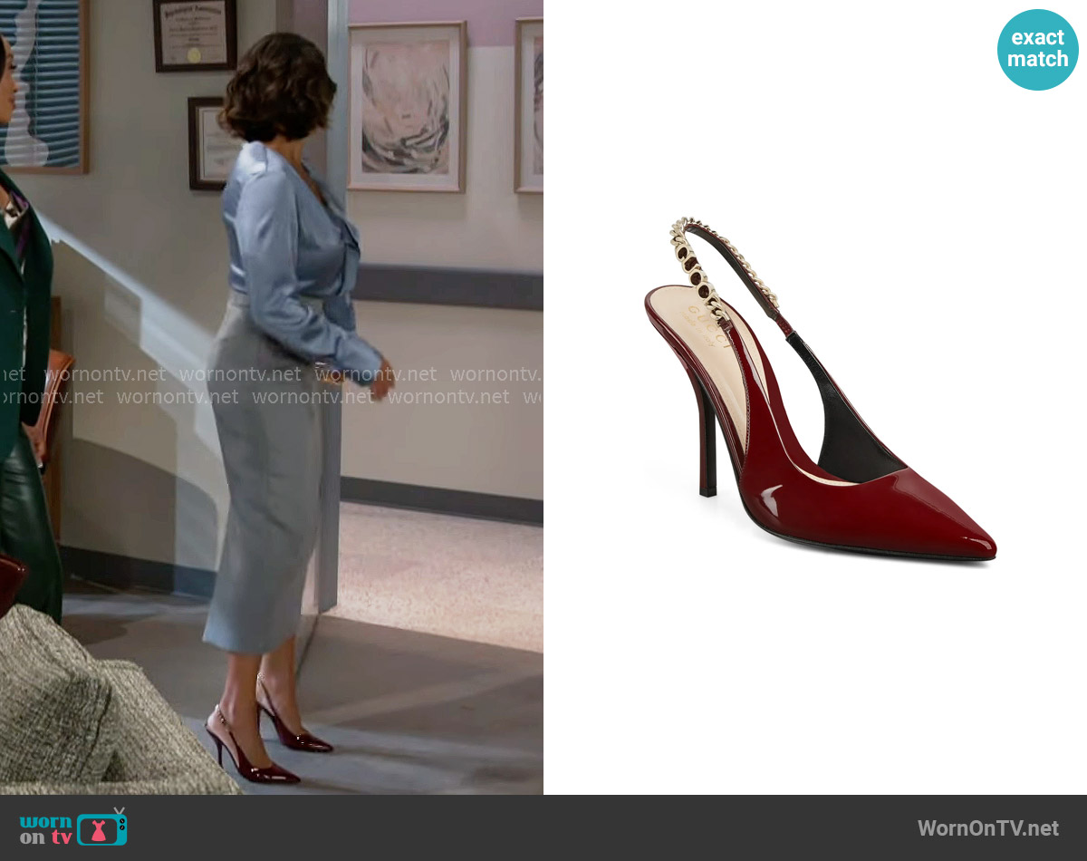 Nicole’s red shoes on Beyond the Gates