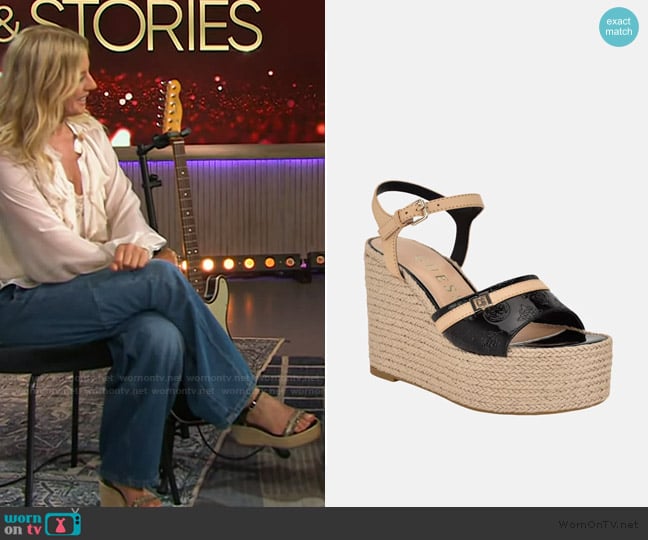 Guess Taani Wedge Sandals worn by Sarah McLachlan on The Kelly Clarkson Show