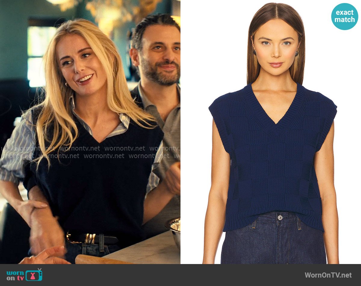 Guest in Residence Checker Vest in Midnight worn by Morgan (Justine Lupe) on Nobody Wants This
