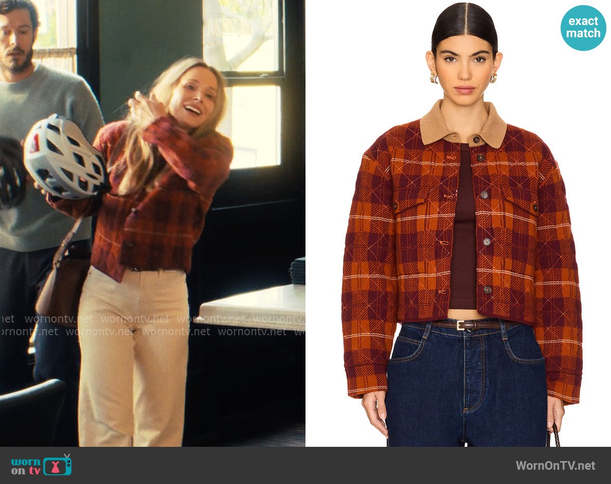 Guest in Residence Tartan Cropped Cashmere Jacket worn by Joanne (Kristen Bell) on Nobody Wants This