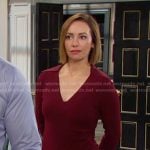 Gwen’s burgundy polo collar dress on Days of our Lives