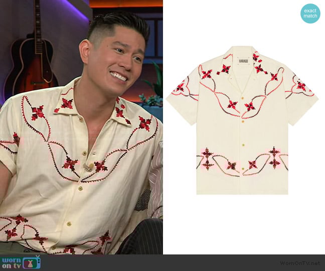 Harago Dainty Embroidered Shirt worn by Mark Hoying on The Kelly Clarkson Show