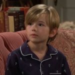 Harrison’s anchor print pajamas on The Young and the Restless