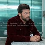 Chase’s red corduroy shirt on General Hospital