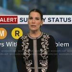 Heather's black floral print knit dress on Good Morning America