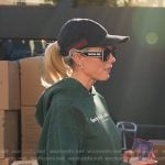 Heather’s green print hoodie on Selling Sunset