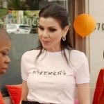 Heather’s printed tee on The Real Housewives of Orange County