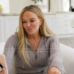 Heather’s grey cable knit hoodie and pants on The Real Housewives of Salt Lake City