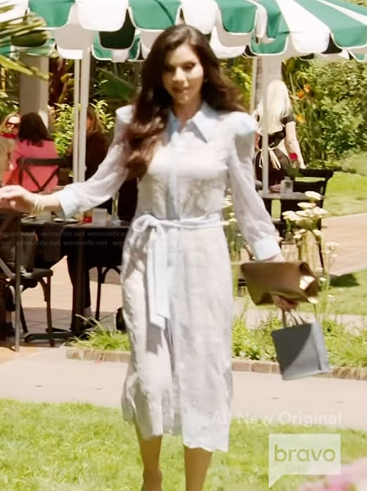 Heather’s blue lace shirtdress on The Real Housewives of Orange County