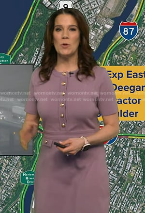 Heather's lilac button front knit dress on Good Morning America
