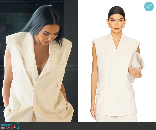 Helmut Lang Car Blazer worn by Bre Tiesi on Selling Sunset