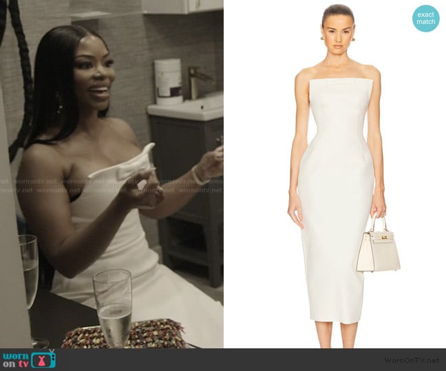 Helsa The S Curve Dress With Bow worn by Keiarna Stewart on The Real Housewives of Potomac