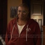 Hen’s red hoodie and print pants on 9-1-1