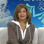 Hoda’s brown hooded blazer and pants on Today