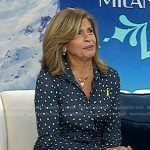 Hoda's navy polka dot shirtdress on Today