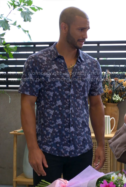 Holden’s blue floral shirt on The Young and the Restless