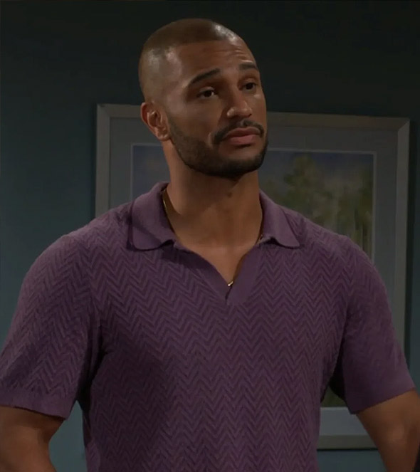 Holden’s purple chevron polo shirt on The Young and the Restless