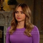 Holly’s purple long sleeve top on Days of our Lives