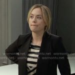 Hope’s striped dress and black blazer on The Bold and the Beautiful