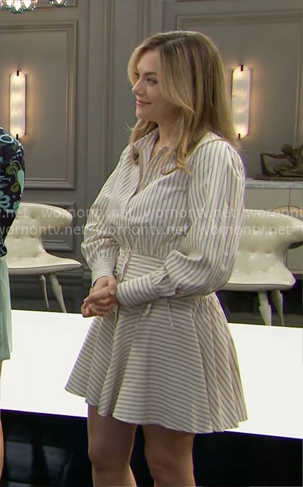 Hope's striped shirtdress on The Bold and the Beautiful