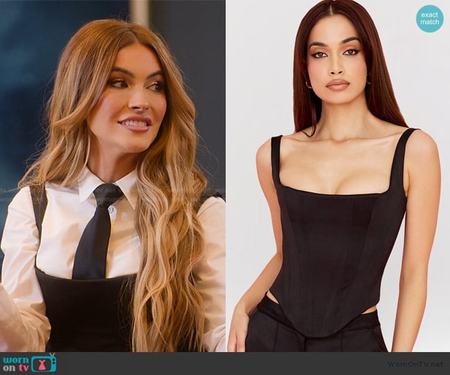 House of CB Rafa Vest worn by Chrishell Stause on Selling Sunset