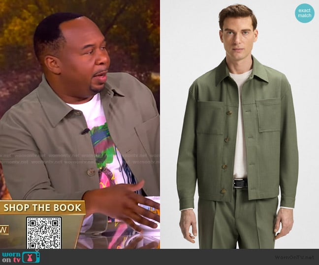 Hugo Boss Machine-washable relaxed-fit overshirt in stretch fabric worn by Roy Wood Jr on The View