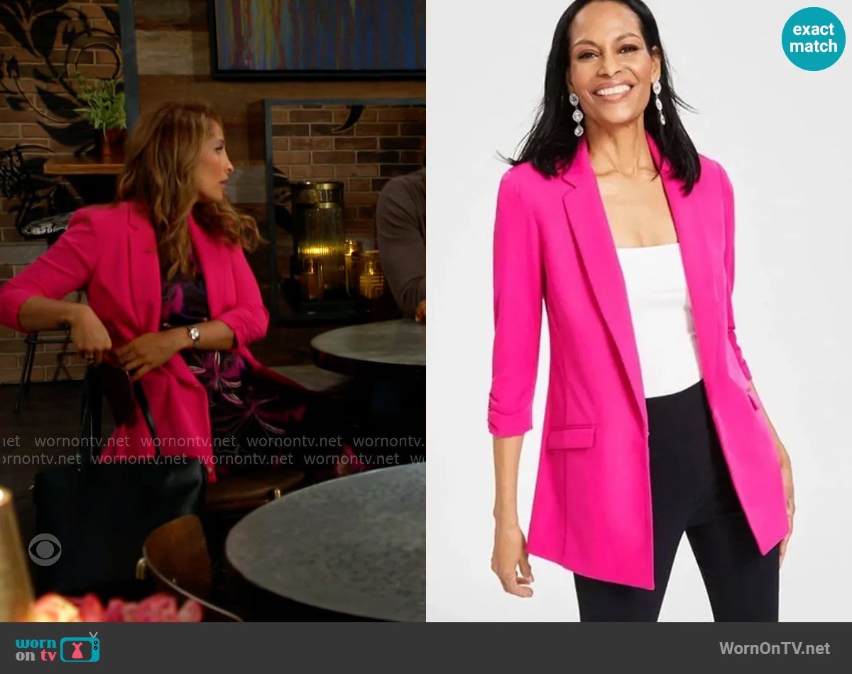 INC International Concepts Menswear Blazer worn by Lily Winters (Christel Khalil) on The Young and the Restless