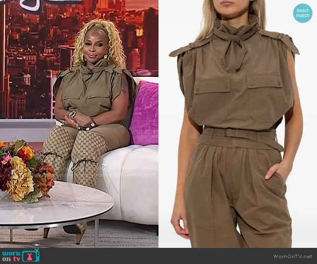 Isabel Marant Étoile Nemia Top in Green worn by Mary J. Blige on Today