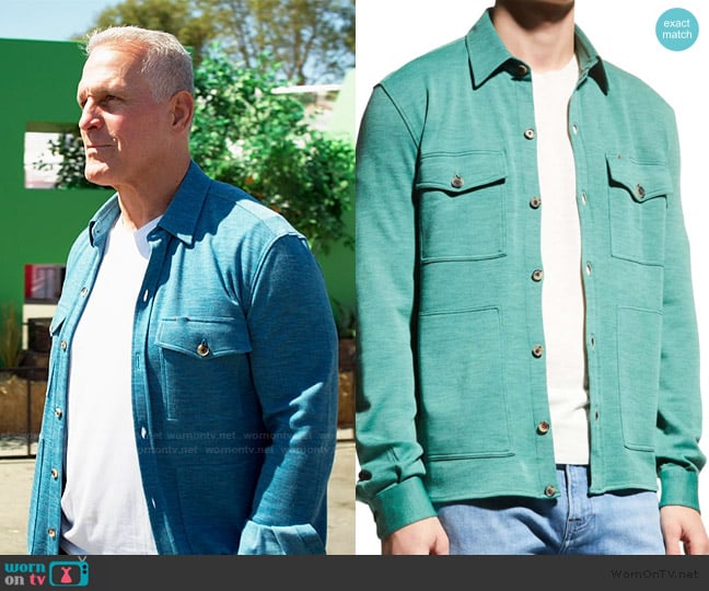 Isaia Green Wool and Cashmere Overshirt worn by Mel Owens on The Golden Bachelor