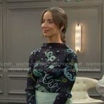 Ivy’s printed top and mint green leather shorts on The Bold and the Beautiful